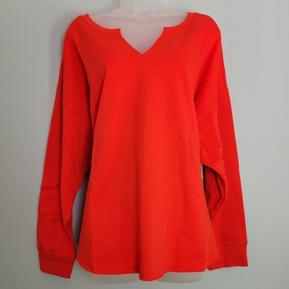 NWT Torrid Drop Shoulder  Red Fleece Sweatshirt Size 3 - Picture 1 of 12